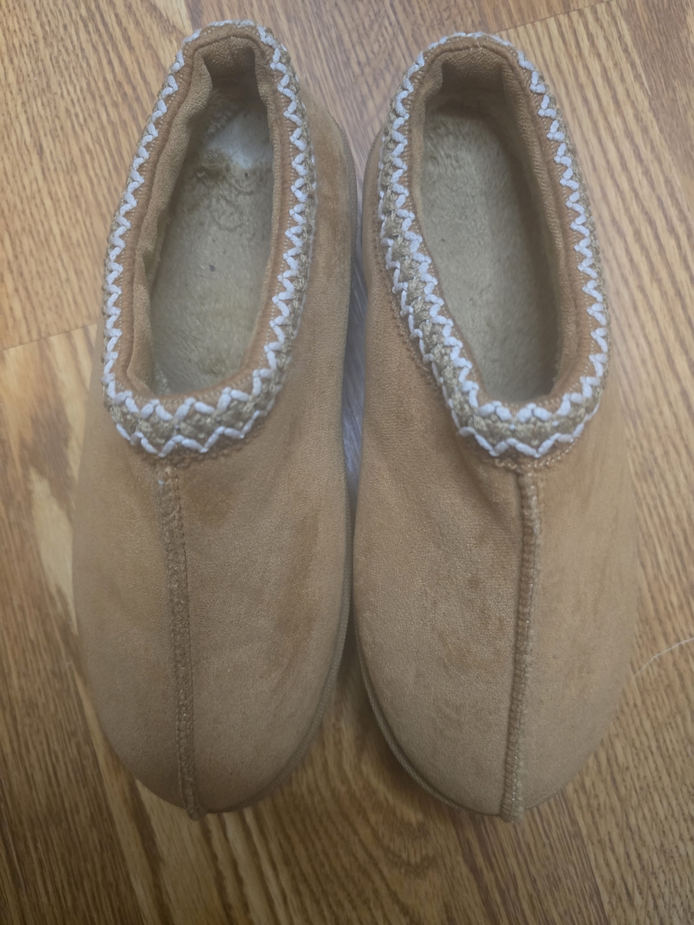 Brown Suede Slipper Boots Fleece Lined Cozy Winter Shoes Womens 8.5